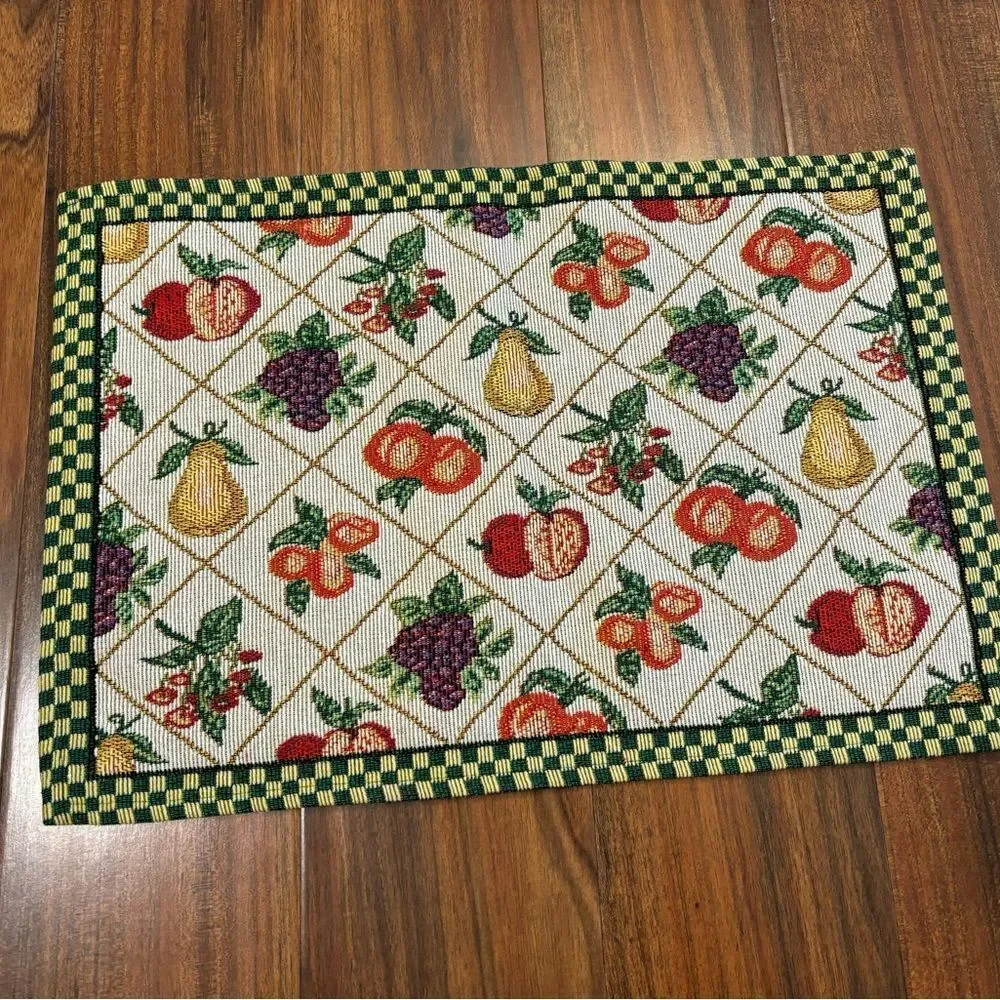 Set of 4 Fruit Mosaic Vintage Placemats